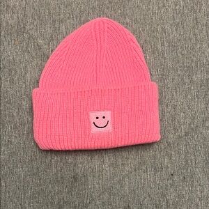 Pink Smiley Face Kids Beanie